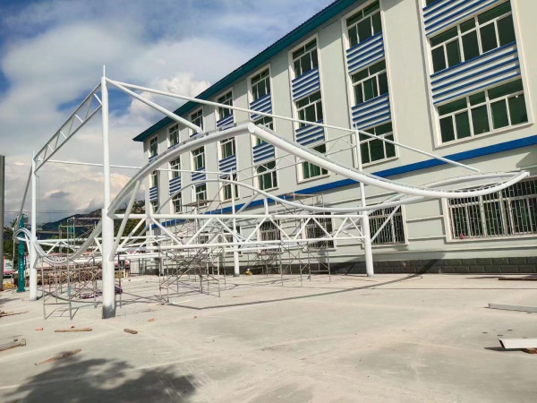 遼寧丹東耘墾集團(tuán)膜結(jié)構(gòu)景觀施工完成